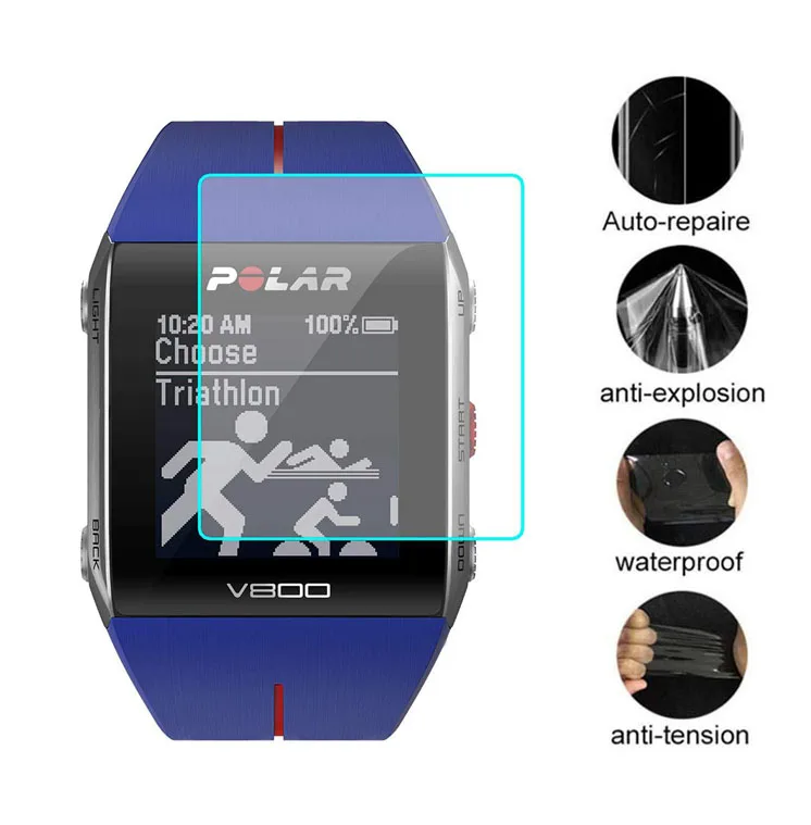 3pcs Anti-Scratch PET Clear Protective Film Guard For Polar V800 Watch Sport Smartwatch LCD Screen Protector Cover Protection