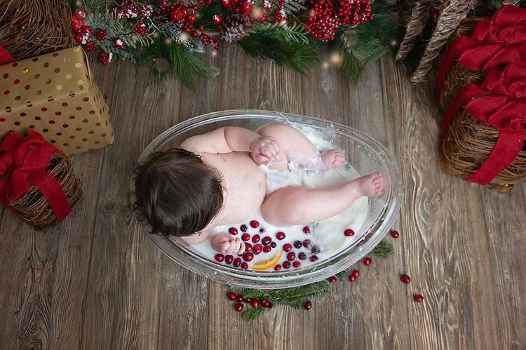 Newborn Photography Props Transparent Bathtub Bucket Posing Baby Photo Prop Furniture Boy Girl Boy Fotografie Accessoires