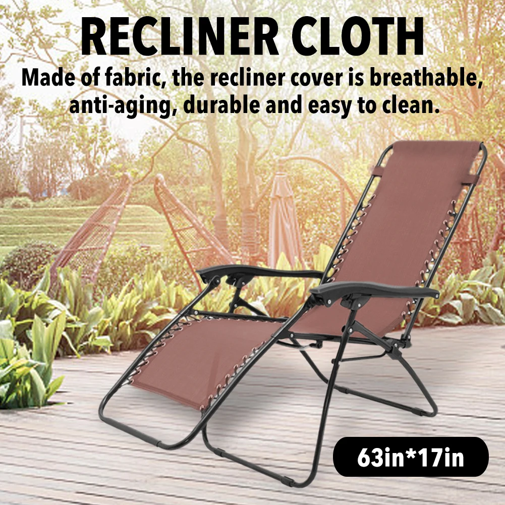 Lounge Recliner Cloth Breathable Durable Chair Lounger Replacement Fabric Cover Lounger Cushion Raised Bed for Garden Beach