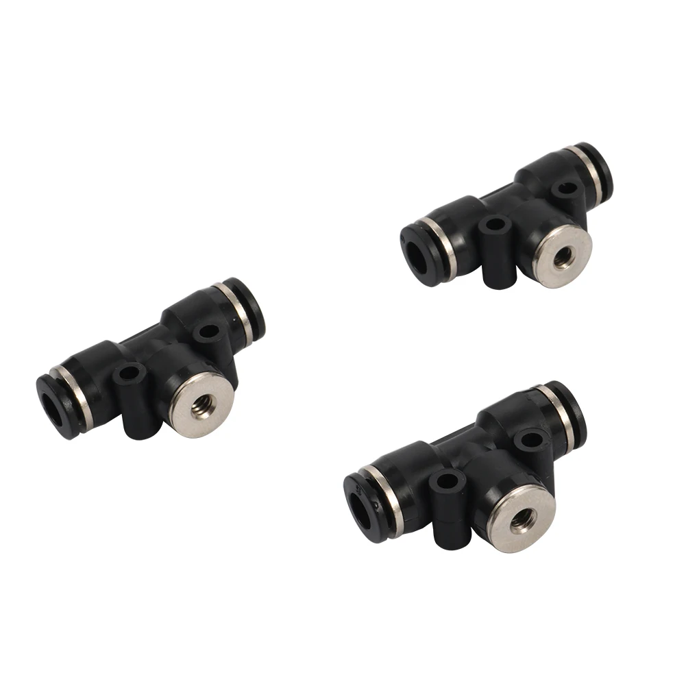 

3/16 Inch to 1/4" Interface Slip Lock Tee Connector 3/16" Thread Atomization Nozzle3Way Plastic Pipe Water Hose Tube Connector