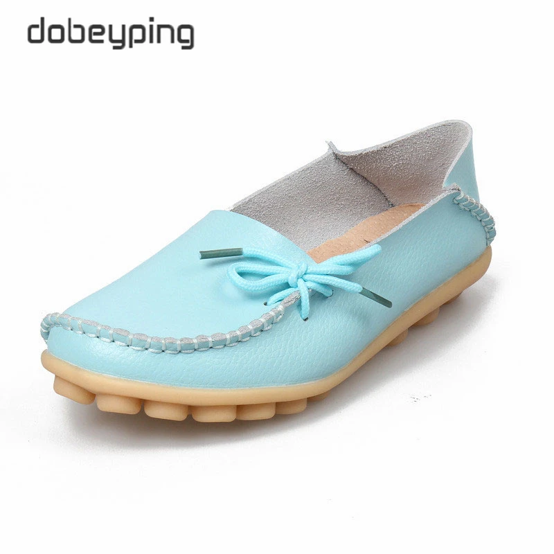 New Women Real Leather Shoes Moccasins Mother Loafers Soft Leisure Flats Female Driving Casual Footwear Size 35-44 In 24 Colors