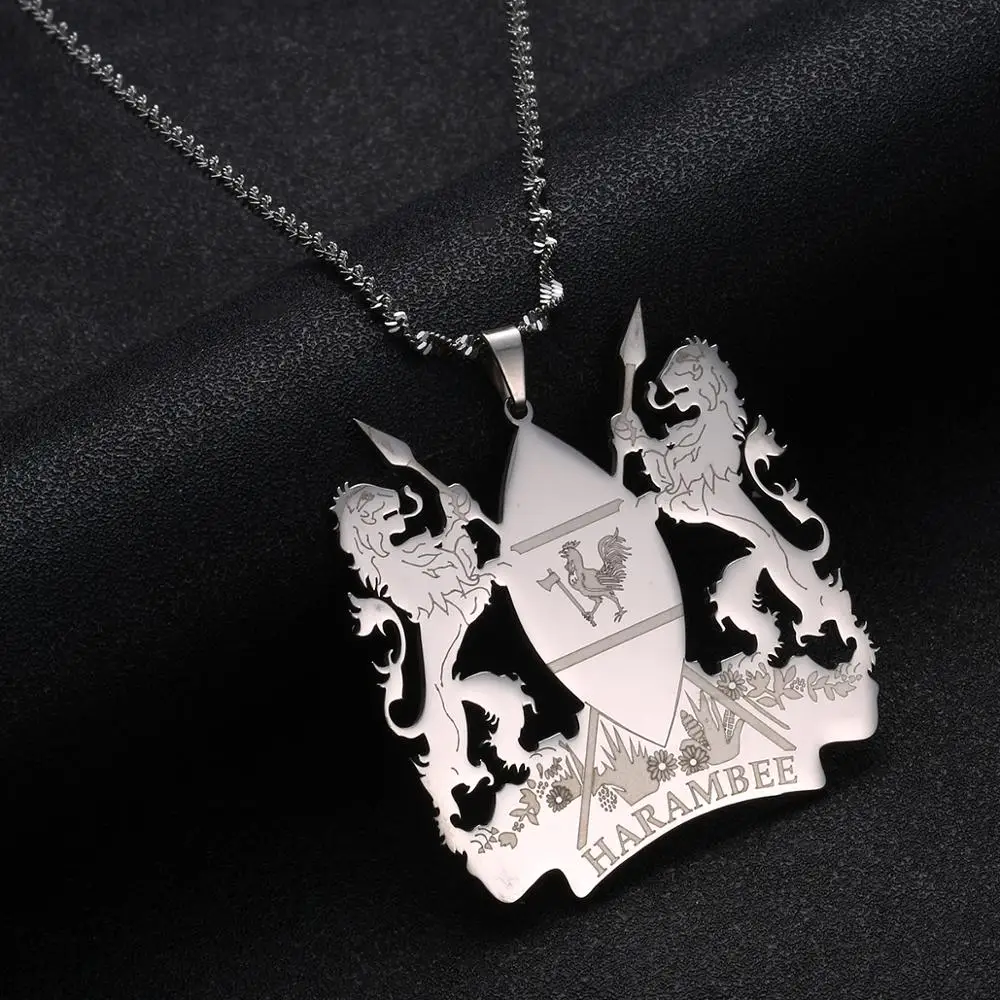 Stainless Steel Kenya Pendant NecklacesFashion Country Map Kenyans Chain Jewelry