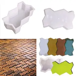 2 sztuk klocki plastikowe formy kształt fali ogród spacer forma do kostki brukowej ogród DIY Walking Pathing bruk Maker piętro cegła cementowa Mold