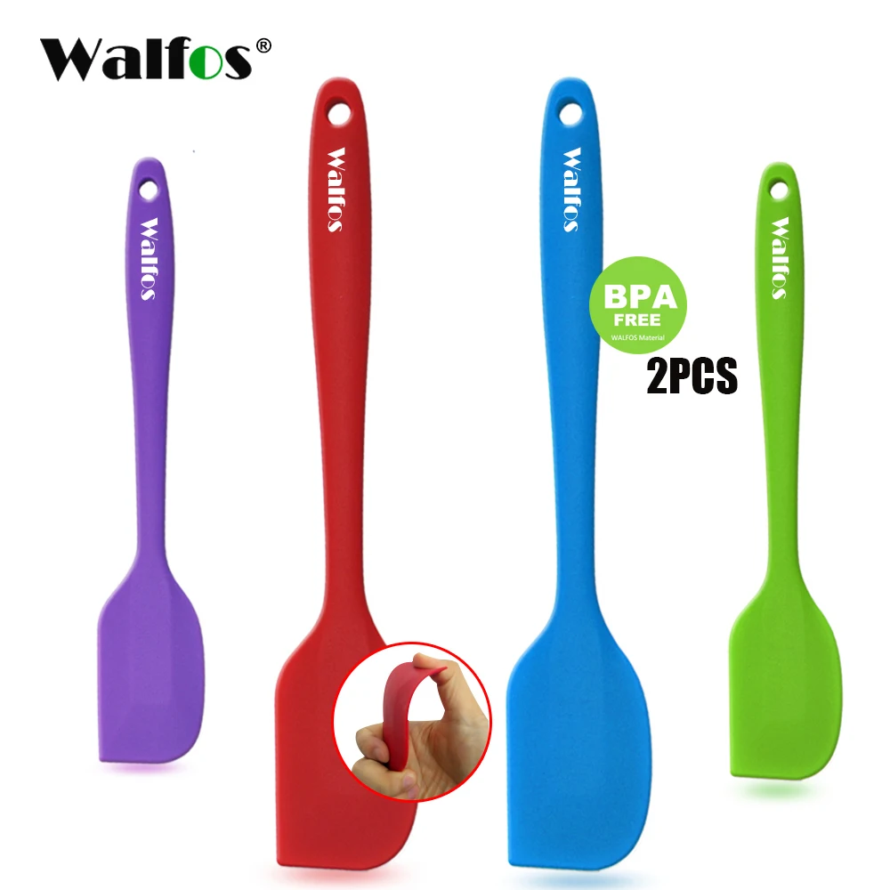 WALFOS 2PCS High Quality Silicone Spatula Set Cook Non Stick Butter Cookie Pastry Scraper Kitchen Baking Spatula Free Shipping