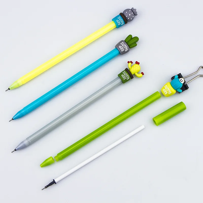 

24 Pcs Stationery Creative Cactus Potted Modeling Neutral Pen Students Use Full Needle Pen Kawaii School Supplies