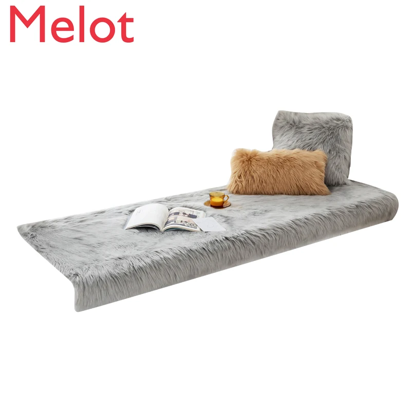 European-Style Solid Color Plush Ledge Cushion Window Cushion Warm Bedroom Mat Non-Slip Custom protective floor mat