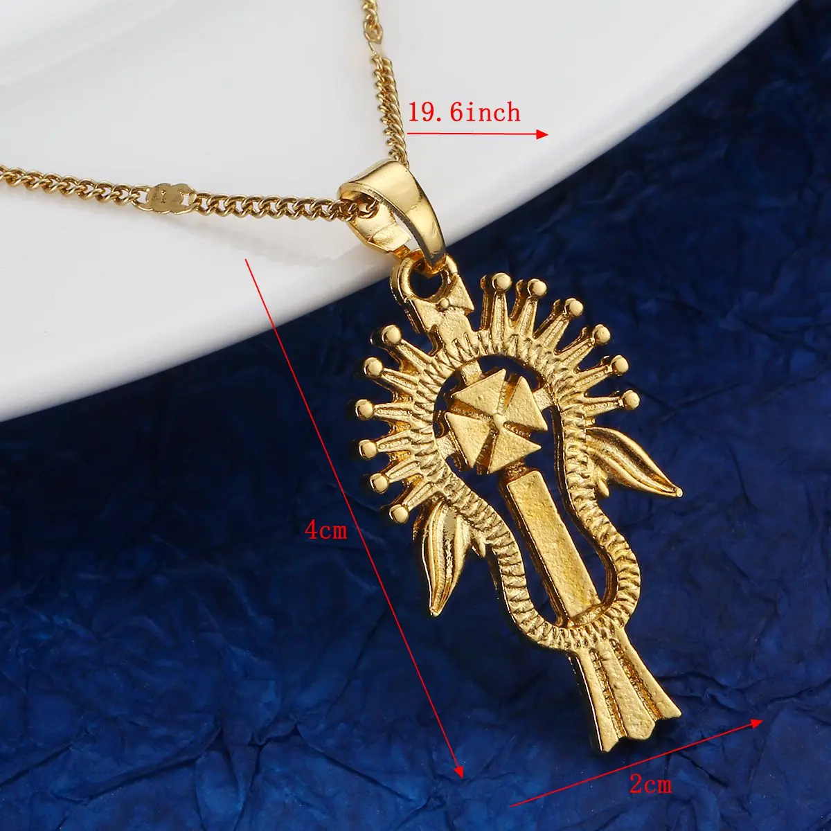 Ethiopian New Fashion Gold Color Coptic Cross Pendant Necklace For Women Men Chain African Jewelry