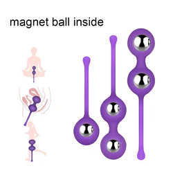 Vibrador de bola inteligente de silicona segura para mujer, Bola de Kegel, Ben Wa, máquina de ejercicio para apretar la Vagina, juguete sexual para mujer, Bola de Geisha Vaginal