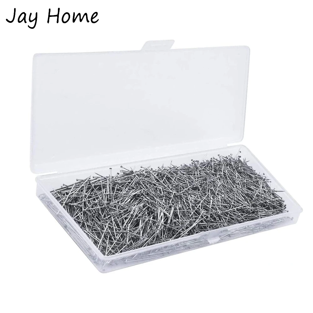 2000PCS Straight Pins Durable Stainless Steel Dressmaker Pins Flat Head Pins for Dressmaker Jewelry Decoration Sewing Projects