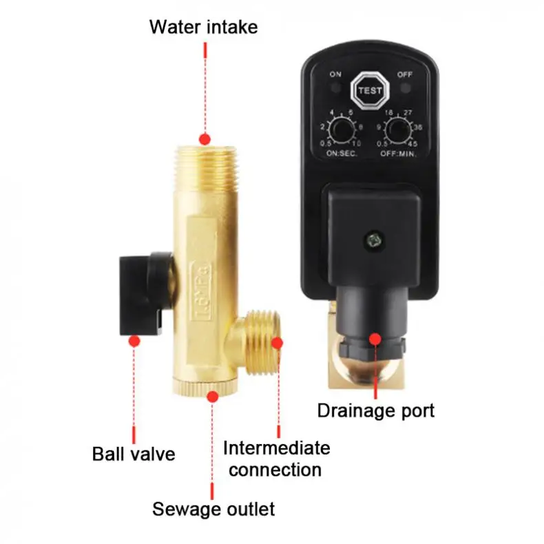 Imagem -06 - Válvula de Drenagem Eletrônica ac 220v Válvula tipo Dividida com Temporizador Opt And Bidirecional de Duas Posições para Compressor de ar Resfriador