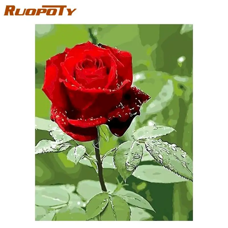 

RUOPOTY Frame DIY Painting By Numbers Picture By Numbers Landscape Wall Art Acrylic Paint For Home Decor Art