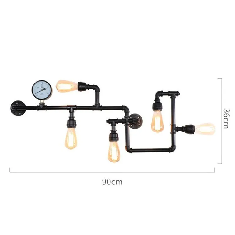 Nordic Vintage Pijp Wandlamp Industriële Decoratieve Stoom Punk Lamp Voor Foyer Bar Koffie Eetkamer Thuis Loft Wandlamp