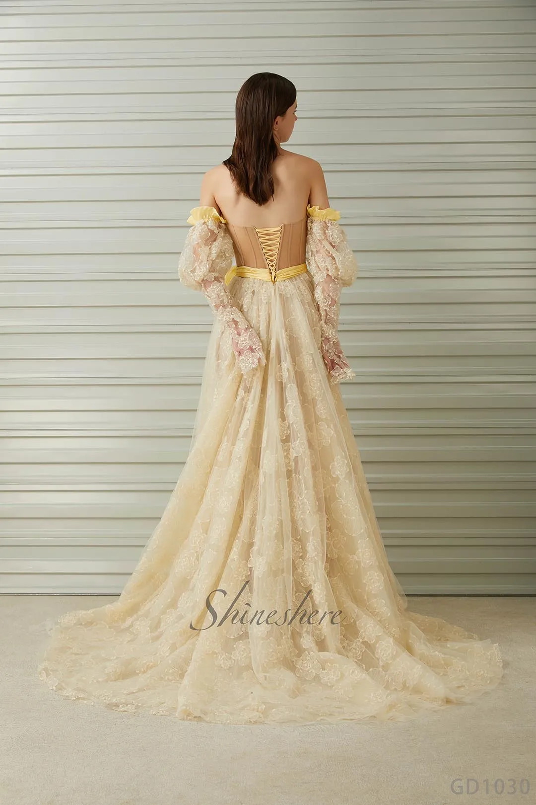 Jusere evening dress elegant party dress with long sleeves off the shoulder evening gown with sweep train