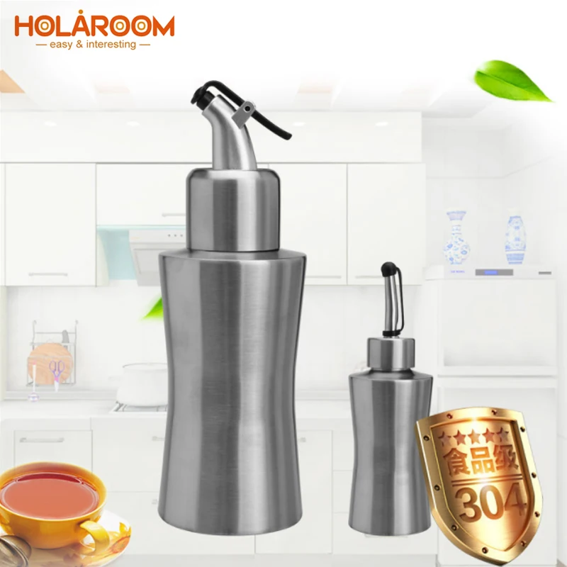 NUBECOM Practical Dustproof Oiler Kitchen Seasoning Juice Container Stainless Oil Bottle Leak-proof Vinegar Soy Sauce Bottle