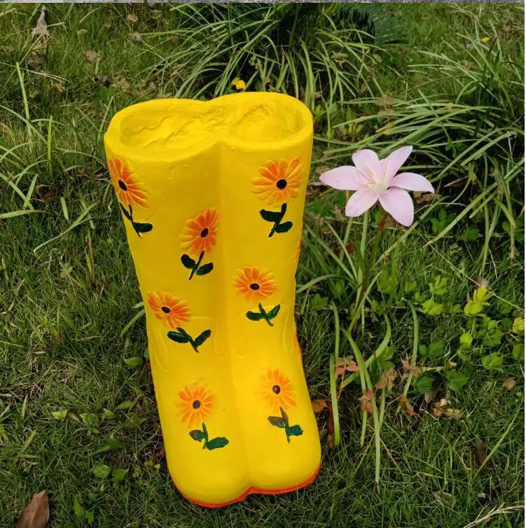 

American Cement Boots Flowerpot Ornaments Villa Garden Landscaping Furnishings Crafts Gardening Groceries Figurines Decoration