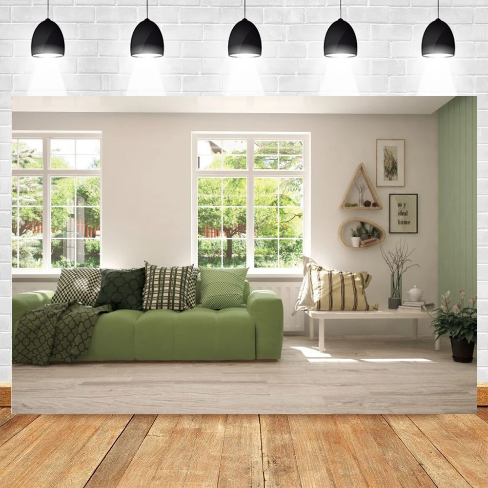 Виниловый фон для фотосъемки с изображением гостиной, дивана, окна, весеннего интерьера, пейзажа, ребенка, портрета, свадьбы, баннера из полиэстера