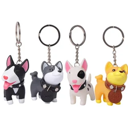 Cute Dog Keychain Figure PVC Doll Toys Key Ring Holder Shiba Inu Bull Terrier Excellent Gift  for Car Accessories