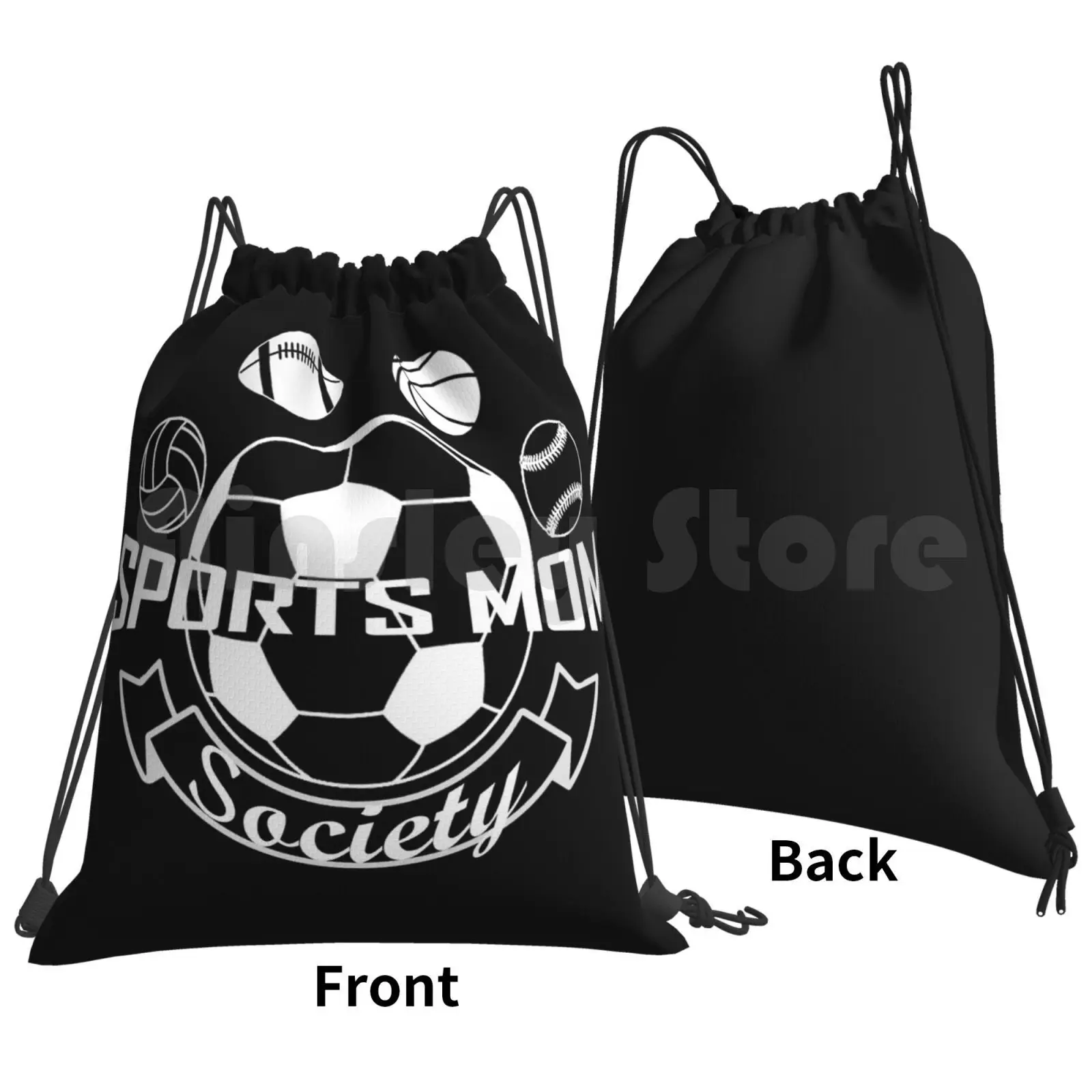 Sports Mom Backpack Drawstring Bag Riding Climbing Gym Bag Sports Mom Sports Mother Soccer Football