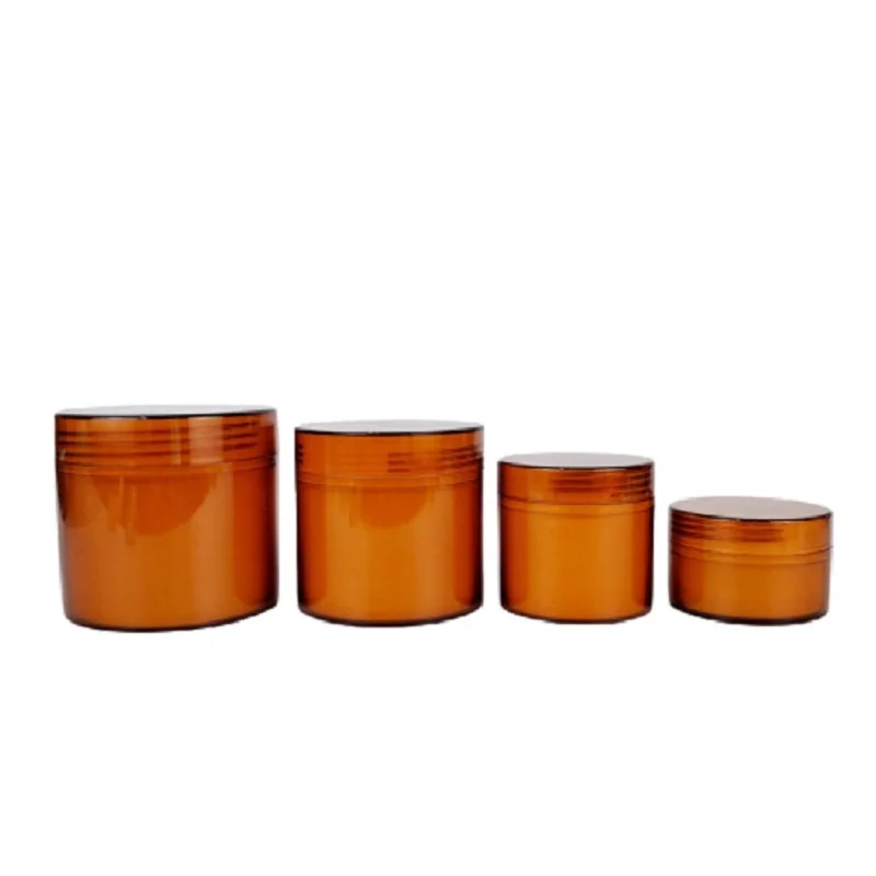 

10pcs 100ml 200ml 300ml 500ml Empty White Plastic Cosmetic Jars Two Layer Amber Pots Brown Refillable Bottle Cream Containers