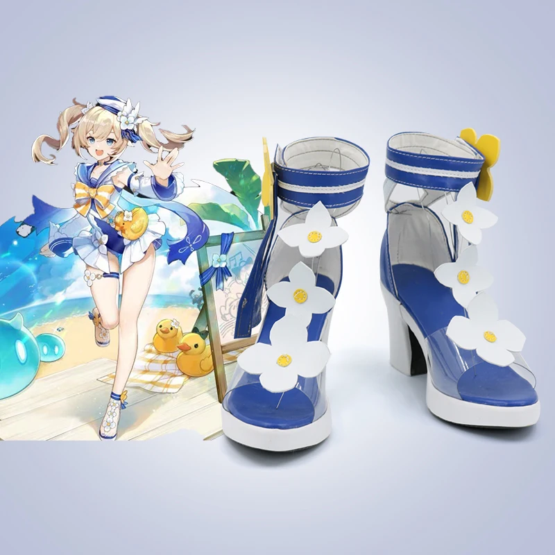 Genshin Impact Cos Barbara Swimsuit Sandals Shine Concerto Women's Accessories Cosplay Shoes