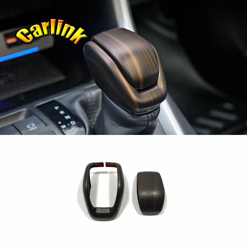 

For Toyota Highlander Kluger RAV4 2020 2021 Accessories ABS Carbon Car Gear Shift Lever Knob Head Decorative Frame Cover Trim