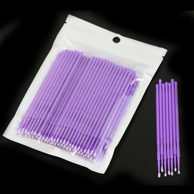 100pcs/lot Durable Micro Disposable Eyelash Extension Individual Applicators Mascara Brush Eyelash Glue Cleaning Tool