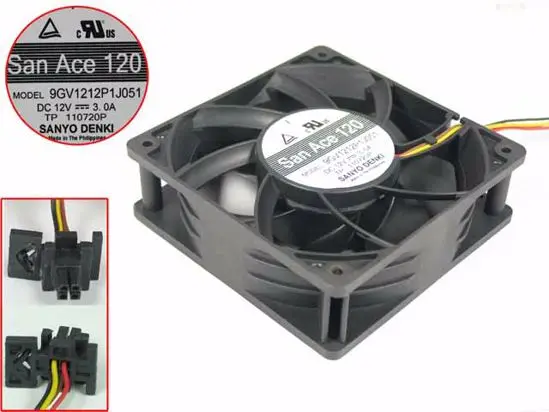 

Sanyo Denki 9GV1212P1J051 DC 12V 3.00A 120x120x38mm 4-Wire Server Cooling Fan