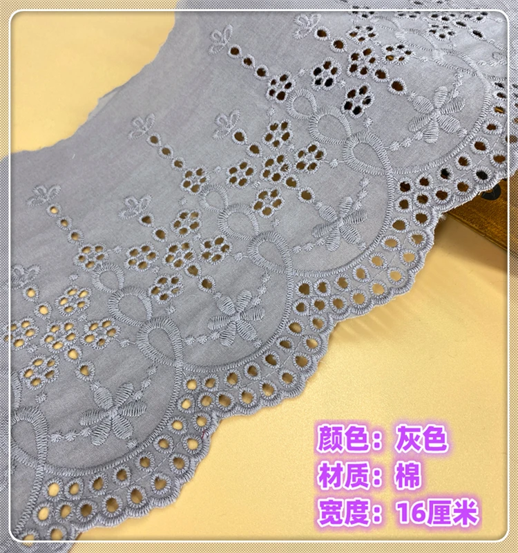 5Yard/Lot 16CM Breit Neue Reine Baumwolle Tuch Bestickt DIY Spitze Trim Kleidung Sofa Vorhang Stoffe Zubehör – Detail 4