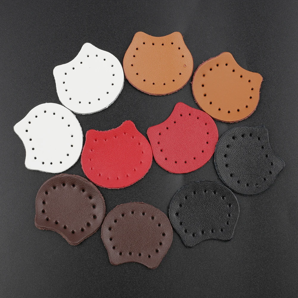 5pcs Genuine Leather Labels Soft Bear Sheet Patch Pin Hole for DIY Cardigan Clothes Bag Handbag Sewing  Decorate Accessories