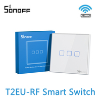 SONOFF T2EU-RF 86 Type Smart Switch Wall Panel Sticky 433MHz 2-Way RF Remote Control For 4CHPROR3 SlampherR2 TX Wall Switch