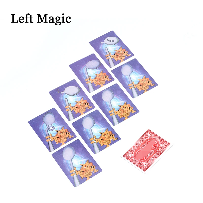 Spoon Cards Set - Card Magic Tricks Special Cards Spoon-Changing Cards Close Up Magic Props Gimmick ToysChildren C2129