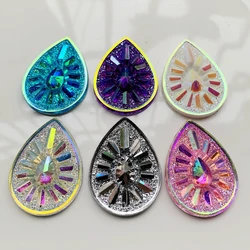 DIY Jewelry Make Resin Rhinestone Drop Shaped Resin Flat Back Native Earring Accessories 8pcs/lot