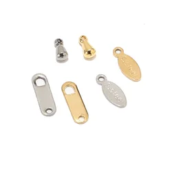 50pcs Stainless Steel Extender Water Drop Teardrop End Piece Terminators Beads Charm for Necklace Bracelet Chain Jewelry Making