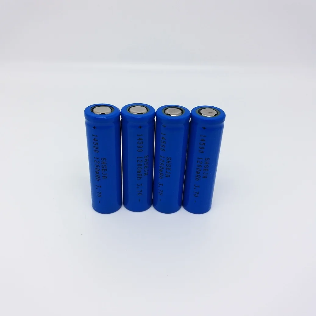 New product AA 14500 1200mAh 3.7v rechargeable li ion Batteries led flashlight Flat Top Battery