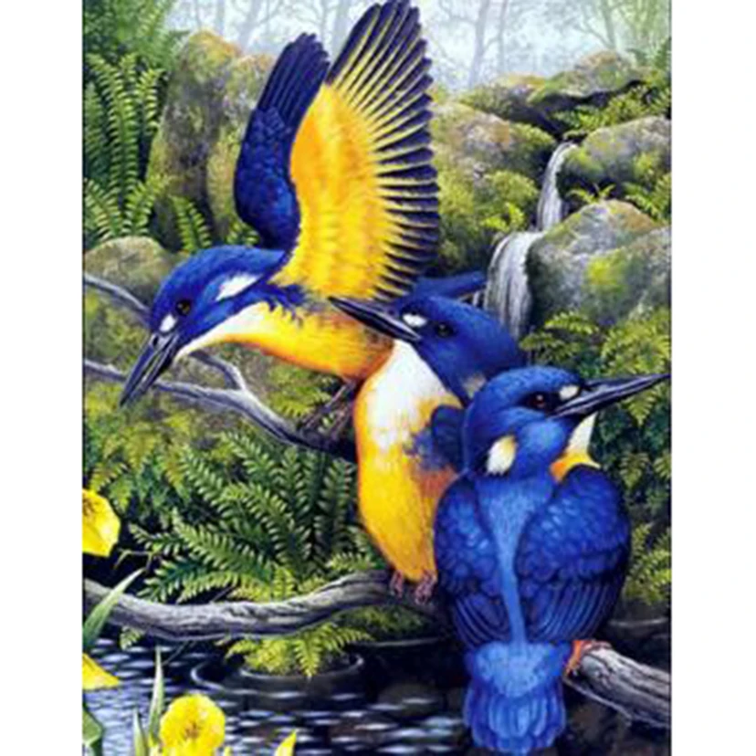 

5D DIY Square/Round Diamond Diamond Painting Animal Painting Blue Bird Beauty Picture Cross Stitch Embroidery Art Decor WG3218