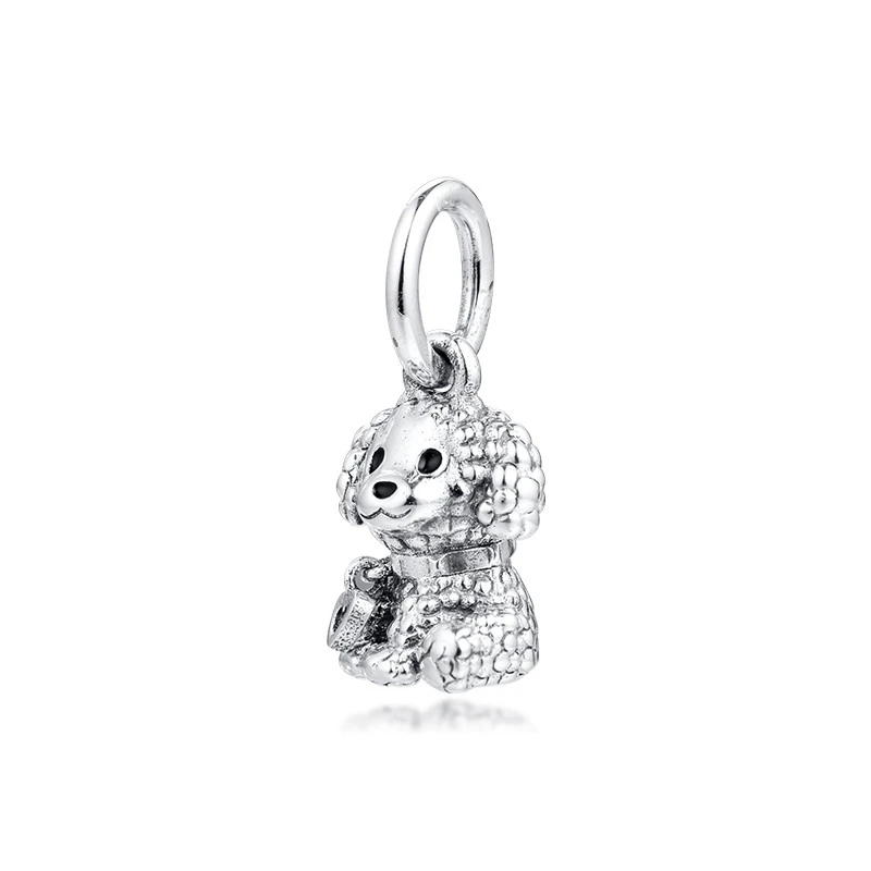 2022 Poodle Puppy Dog Dangle Charm Fits Best Selling Sterling Silver Bracelets For Woman S925 Beads For Jewelry Making