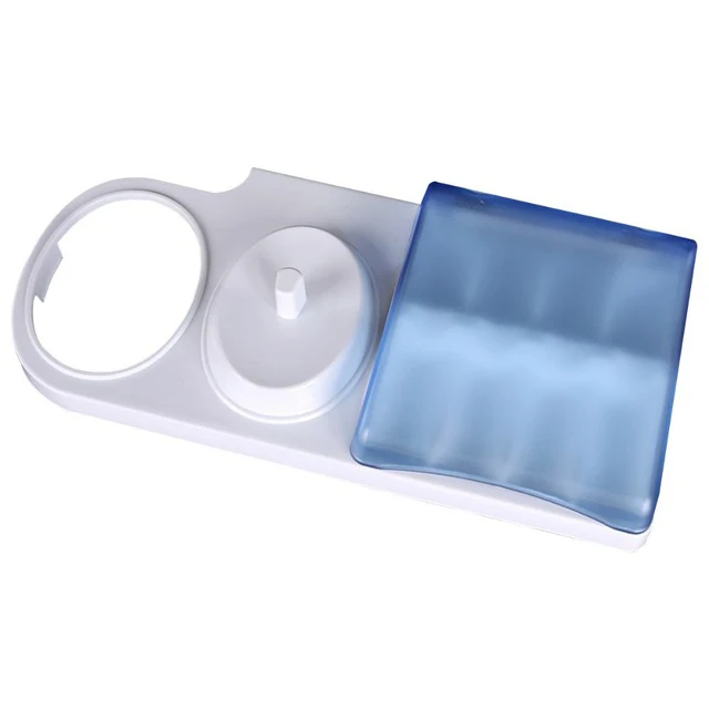 Porta Spazzolino Elettrico Con Portatestine - Supporto Per Oral B Con 4 Copritestine