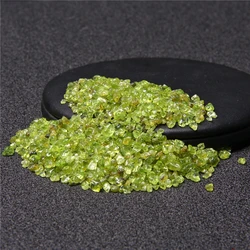 Undrilled Natural Peridot Olivine Chip Stone Rock Tumbled Green Quartz Crystal Gravel Stone for DIY Accessries Crafts Wholesale
