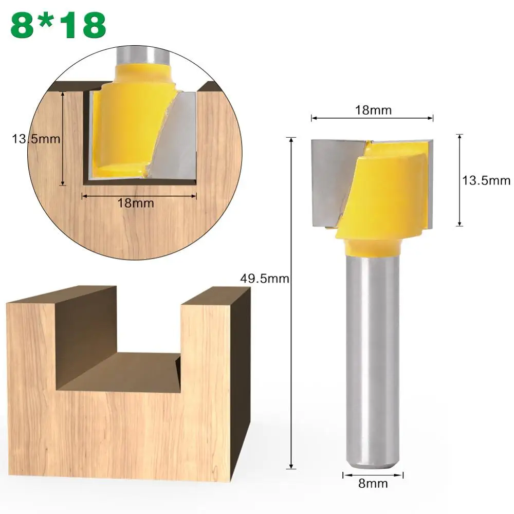 8mm Cleaning Bottom Engraving Bit Router Bit Woodworking Tools 16/18/20/22/25mm Milling Cutter Endmill for Wood Cutters