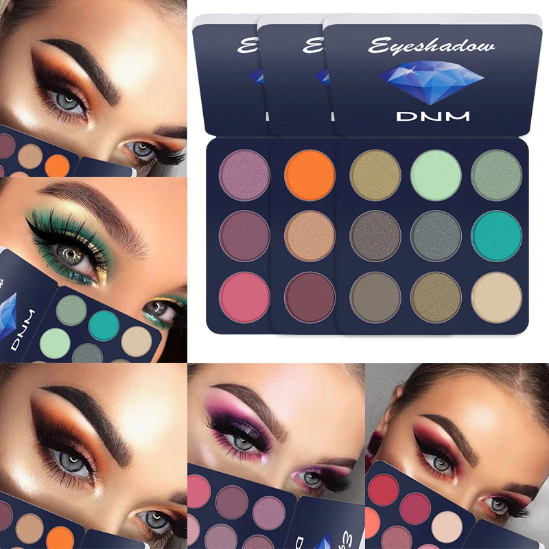 1PC 9Colors Eyeshadow Pallete Waterproof Diamond Glitter Shimmer Eye Shadow Powder Professional Shadow Cosmetic Kit  T0903