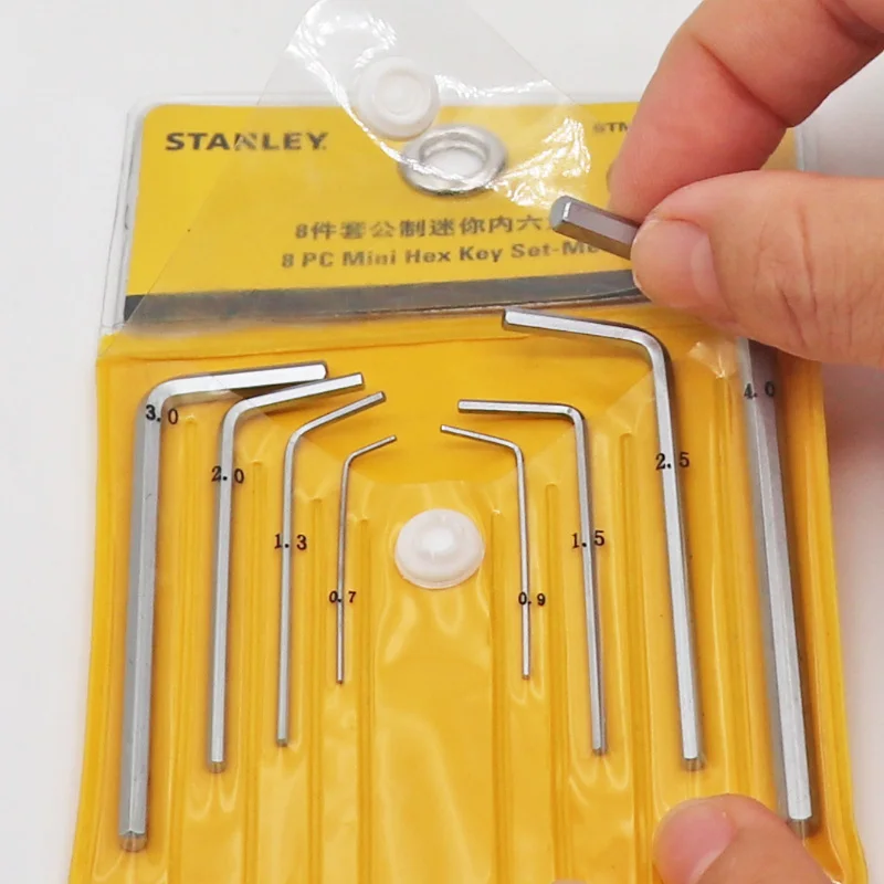 Stanley mini precision alen keys llaves allen 0.7mm/0.9mm/1.3mm/1.5mm/2mm/2.5mm/3mm/4mm allen key micro hex wrench bit set