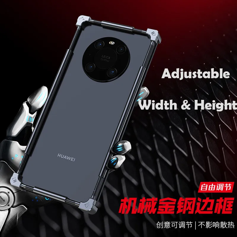 Metal Bumper Armor Phone Cases For Huawei Mate 60 50 40 30 Pro RS P60 P50 P40 Pro Aluminium Frame Protective Cover Fashion Shell