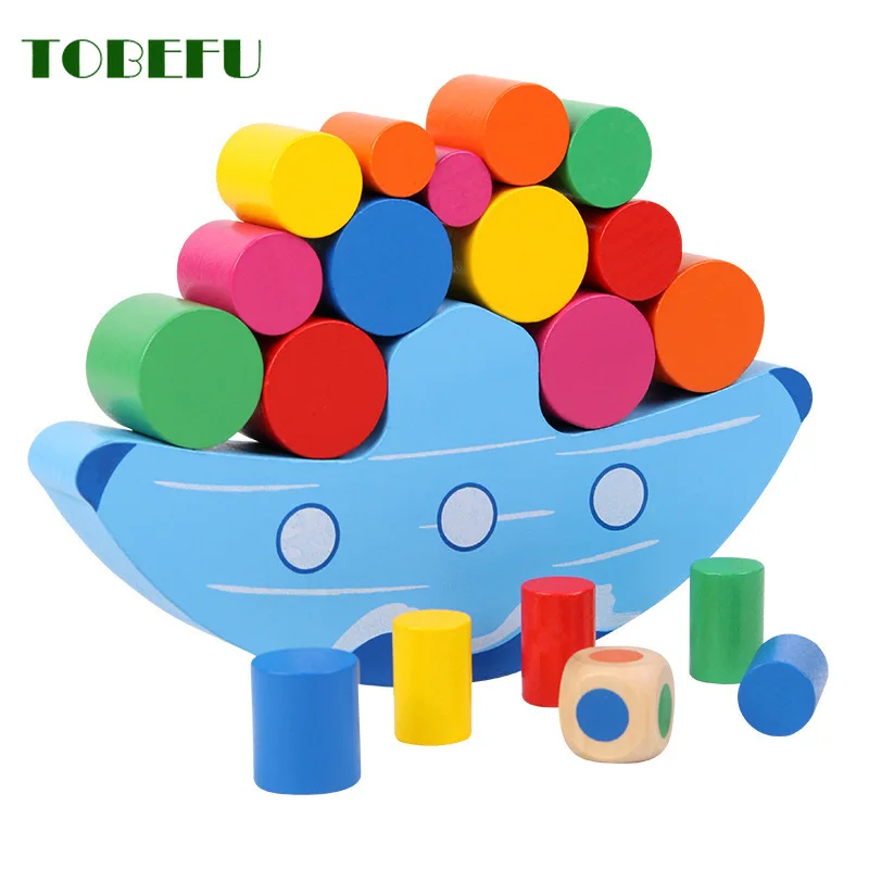 Holz Stacking Blocks Ausgleich Puzzle Mond Gleichgewicht Spiel Montessori Eltern-kind-Interaktion Sortierung Spielzeug für Kinder