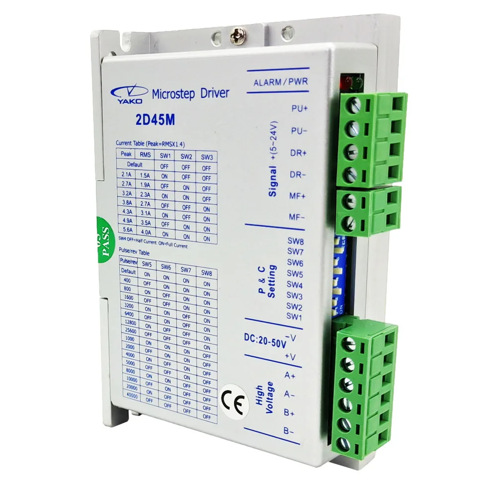 2D45M research and control 2-phase stepping 32-bit DSP control technology motor driver, circuit protection DC20V-50V