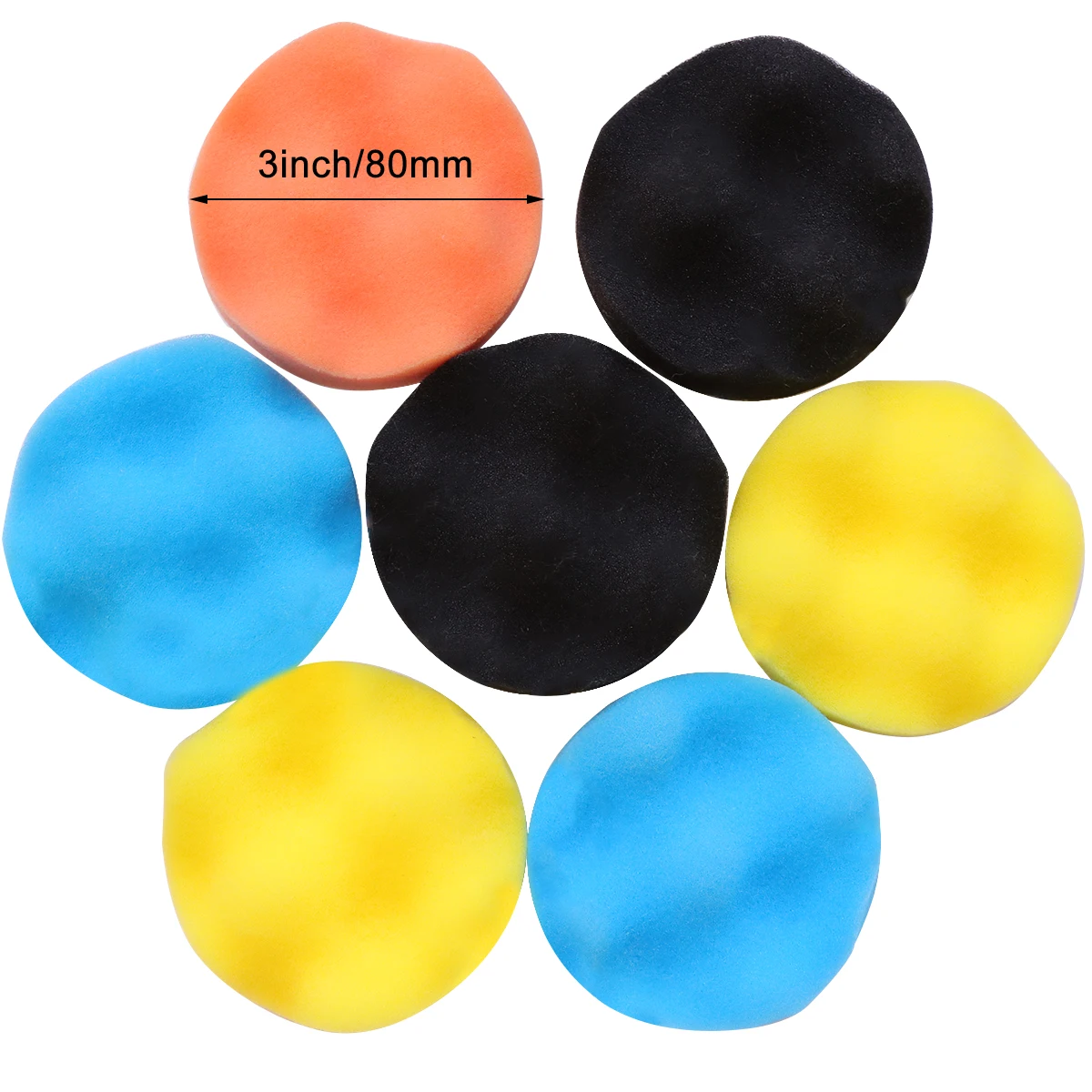 Wenxing 50 pçs 3 Polegada 80mm colorido polimento esponja almofadas kit para polidor de carro auto polimento encerar ferramentas limpeza do carro