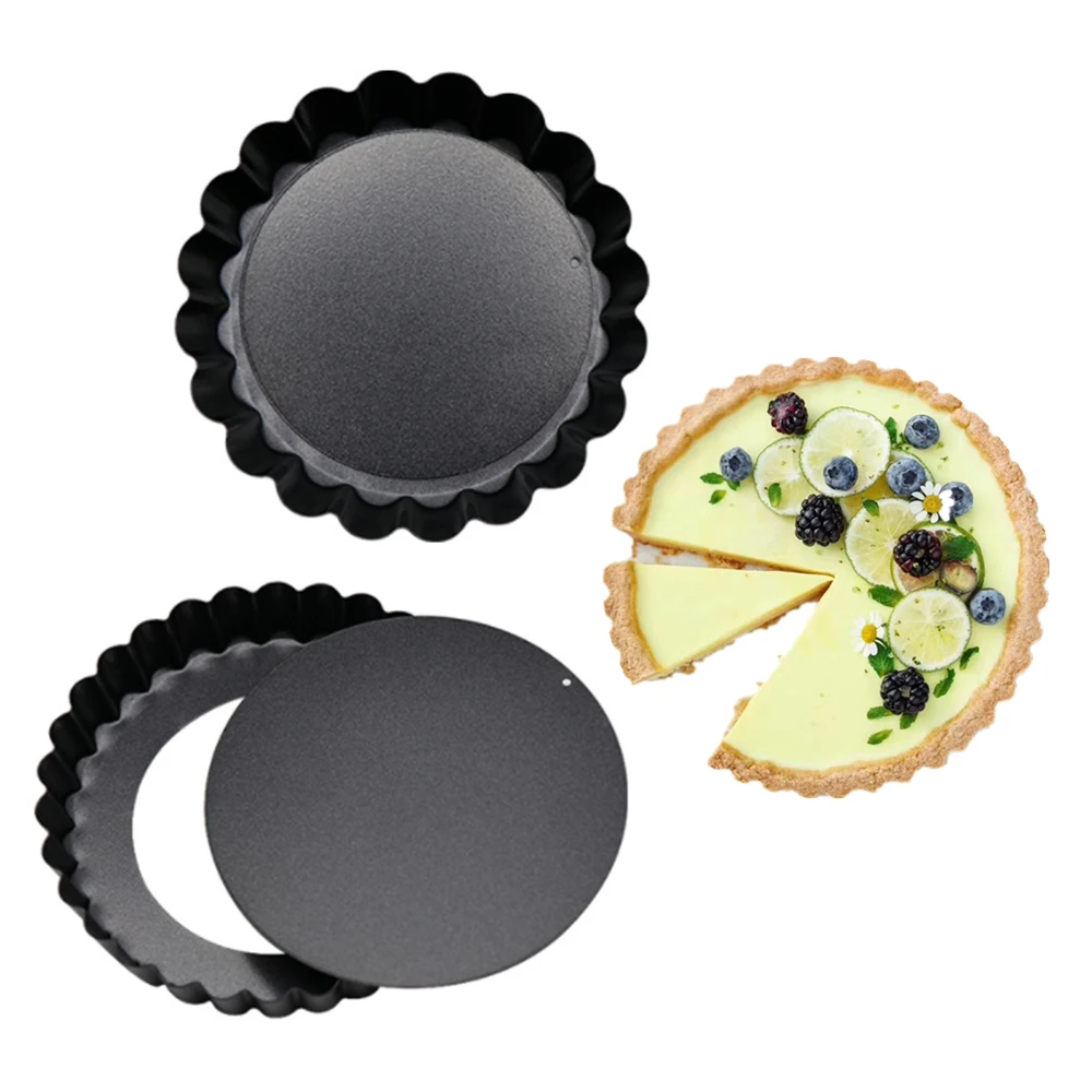 10/12cm Mini Pie Muffin Cupcake Pans Tart Quiche Flan Pan Molds Pie Pizza Pan Tray Cake Mold Non-Stick Removable Loose Bottom