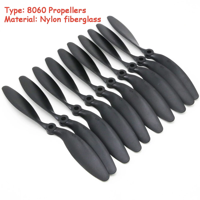 10pcs/lot 8060 Propellers Glass fiber & nylon Props for RC Airplane Quadcopter Perfect 8x6 RC Airplane Propellers Blades