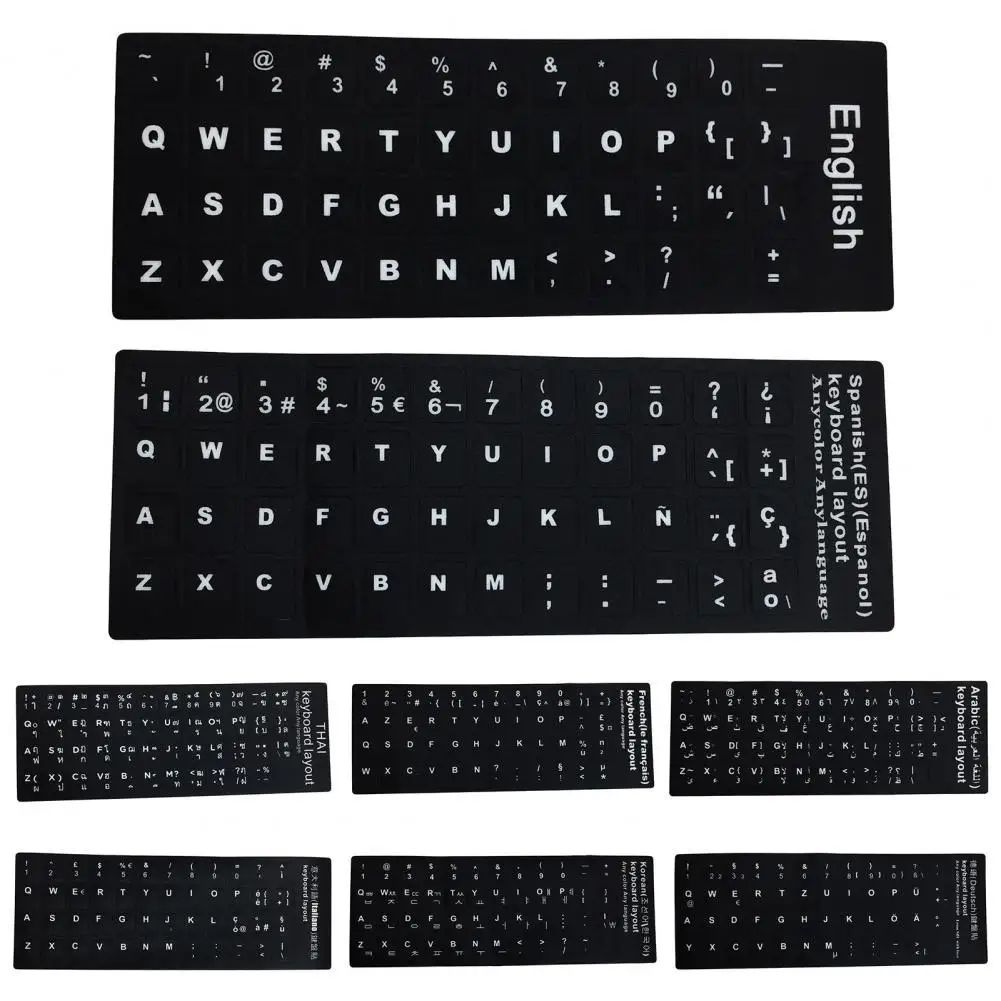 Multiple Language Keyboard Sticker Universal Frosted Protective Sticker for Keyboard Decal Sticker Cover Computer Accessories