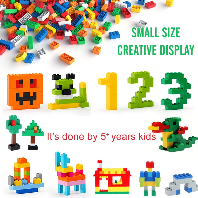 250-1500PCS DIY Classic Small Size City Building Blocks Creative Bricks Bulk Model Figures Educational Brand Toys For Children