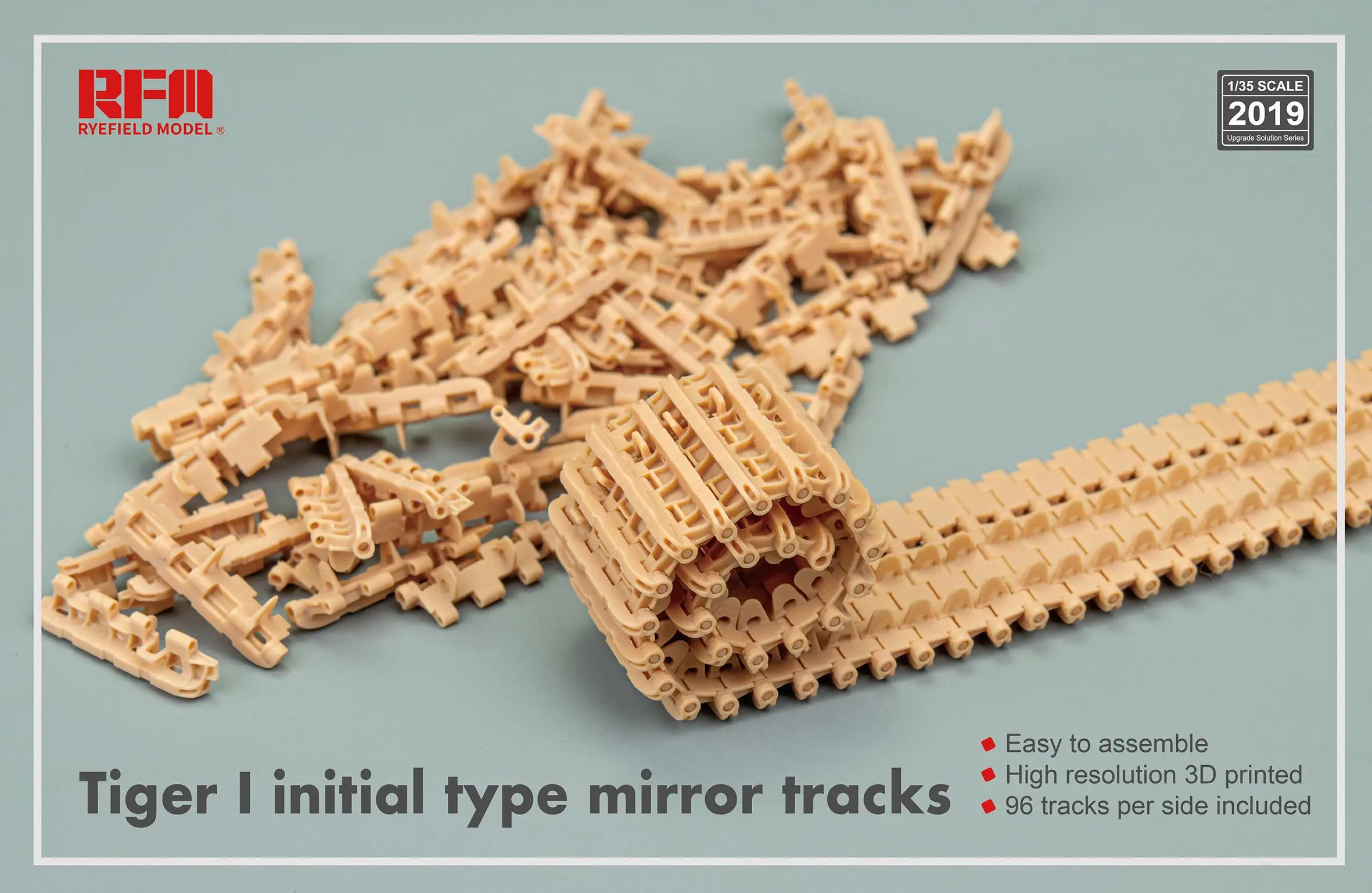 Ryefield RM2019 1/35 3D PRINTED WORKABLE TRACK LINKS Tiger I Initial Type Mirror Tracks